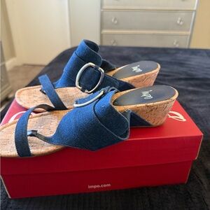 Impo Blue Wedge Shoes with Elegant Design